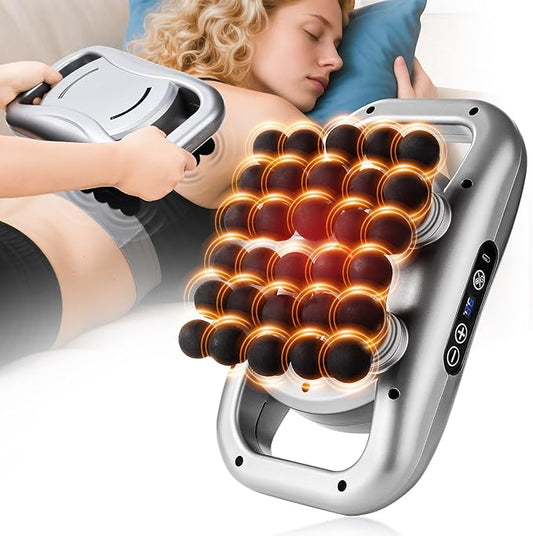 30 Head Massage Gun Set, Massage Gun Deep Tissue Portable with 9 Levels and 9 Modes, Massager for Legs, Waist, Neck, Back, Buttocks Muscles, Gifts for Women, Men, Mom, and Dad