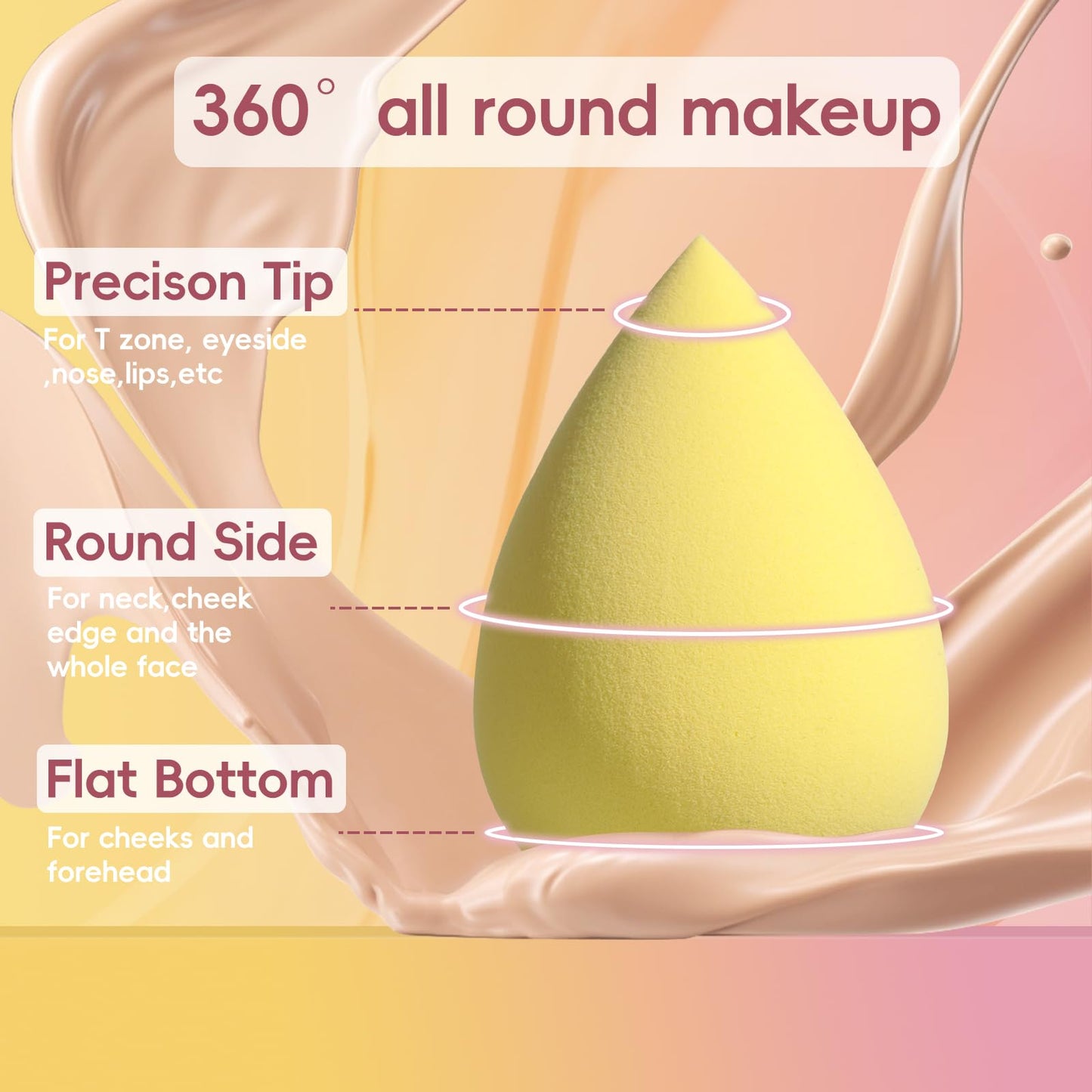 BS-MALL Eyeshadow Brushes Eye Makeup Sponge Set 18 Pcs – Includes 5 Makeup Sponges & Travel Bag – Professional, Super Soft, Flawless Finish, Multi Functional Brush Set for Eye & Face Makeup