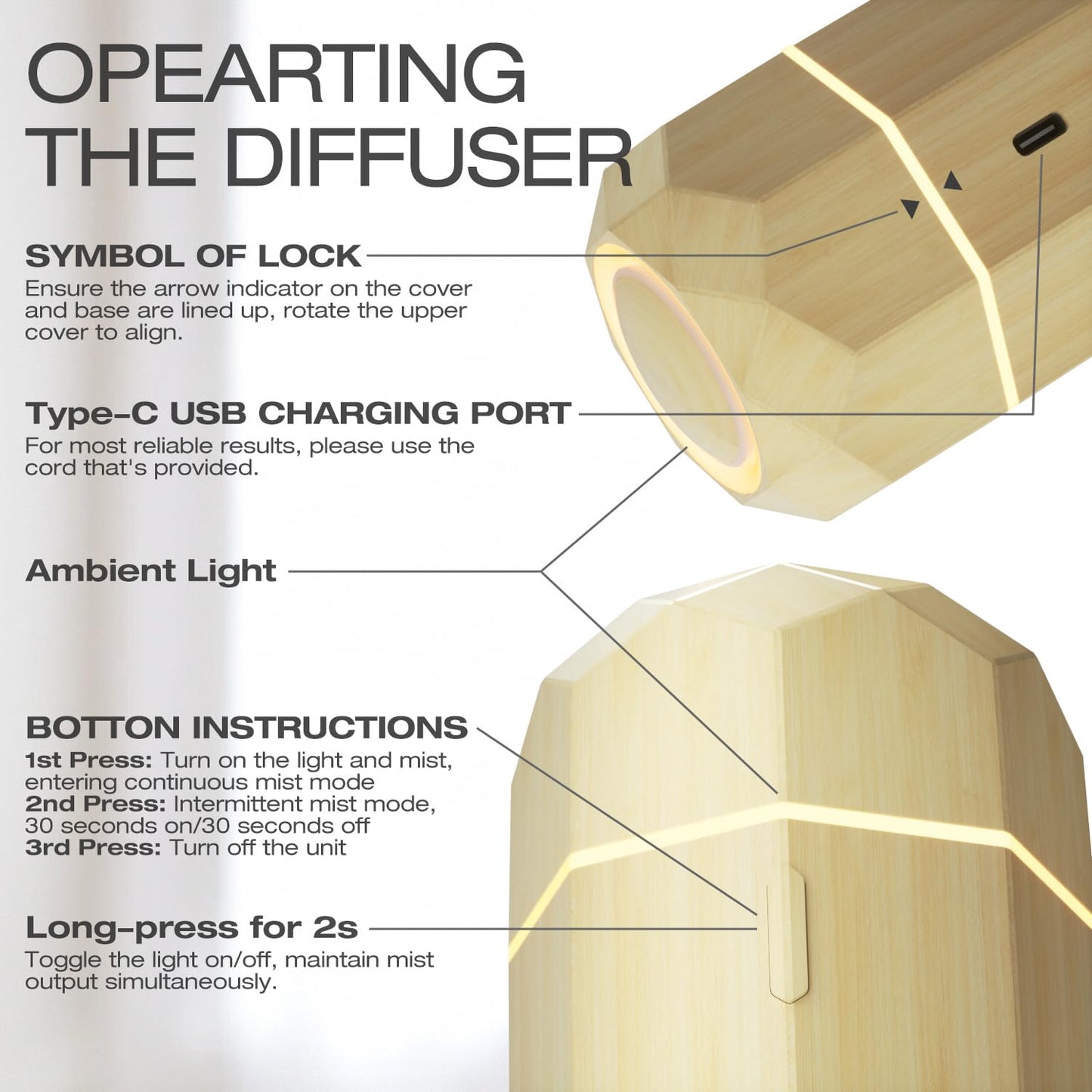 SALKING Car Diffuser, Car Air Fresheners, USB Aromatherapy Diffuser for Essential Oils, Portable Diffuser Humidifier for Car, Cool Mist Mini Diffuser with Adjustable Mist Mode, for Home Office Bedroom