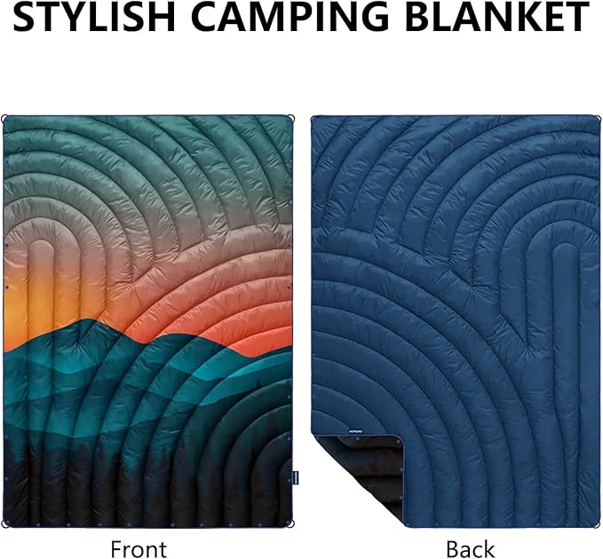 Camping Blanket,Lightweight Down Alternative Puffy Blanket Packable Outdoor Blanket for Camping,Traveling, Stadium, Hiking, Picnics