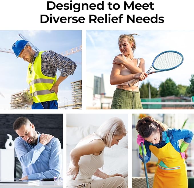 AUVON Rechargeable Digital TENS Unit Muscle Stimulator with 600 mAh Battery, TENS Machine with 8 Customizable Modes, Electric Massager for Shoulder, Back Pain Relief, 6 TENS Pads, A Carry Case