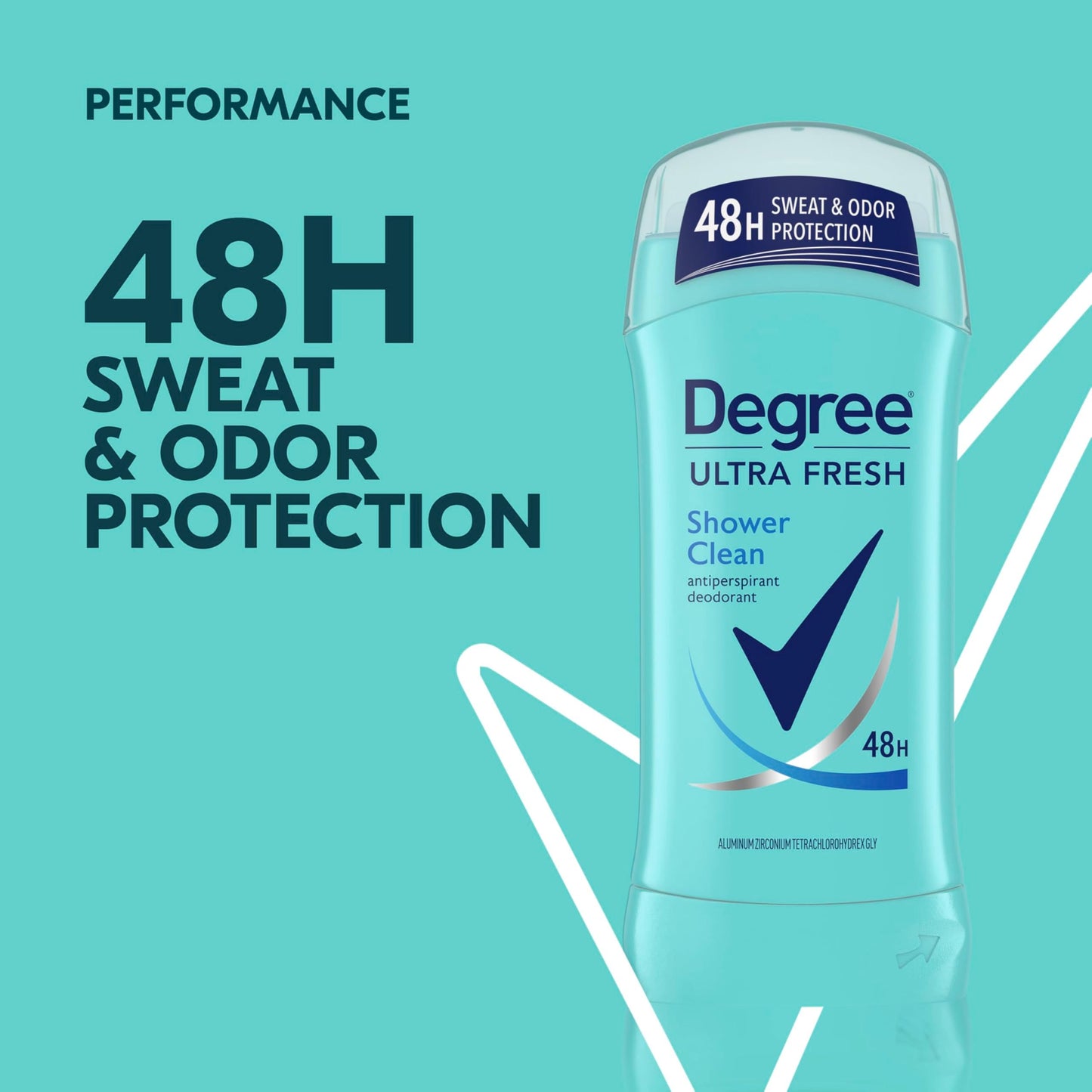 Degree Ultra Fresh Antiperspirant Deodorant Stick Shower Clean Pack of 4 for 48H Sweat and Odor Protection for Women, 2.6 oz