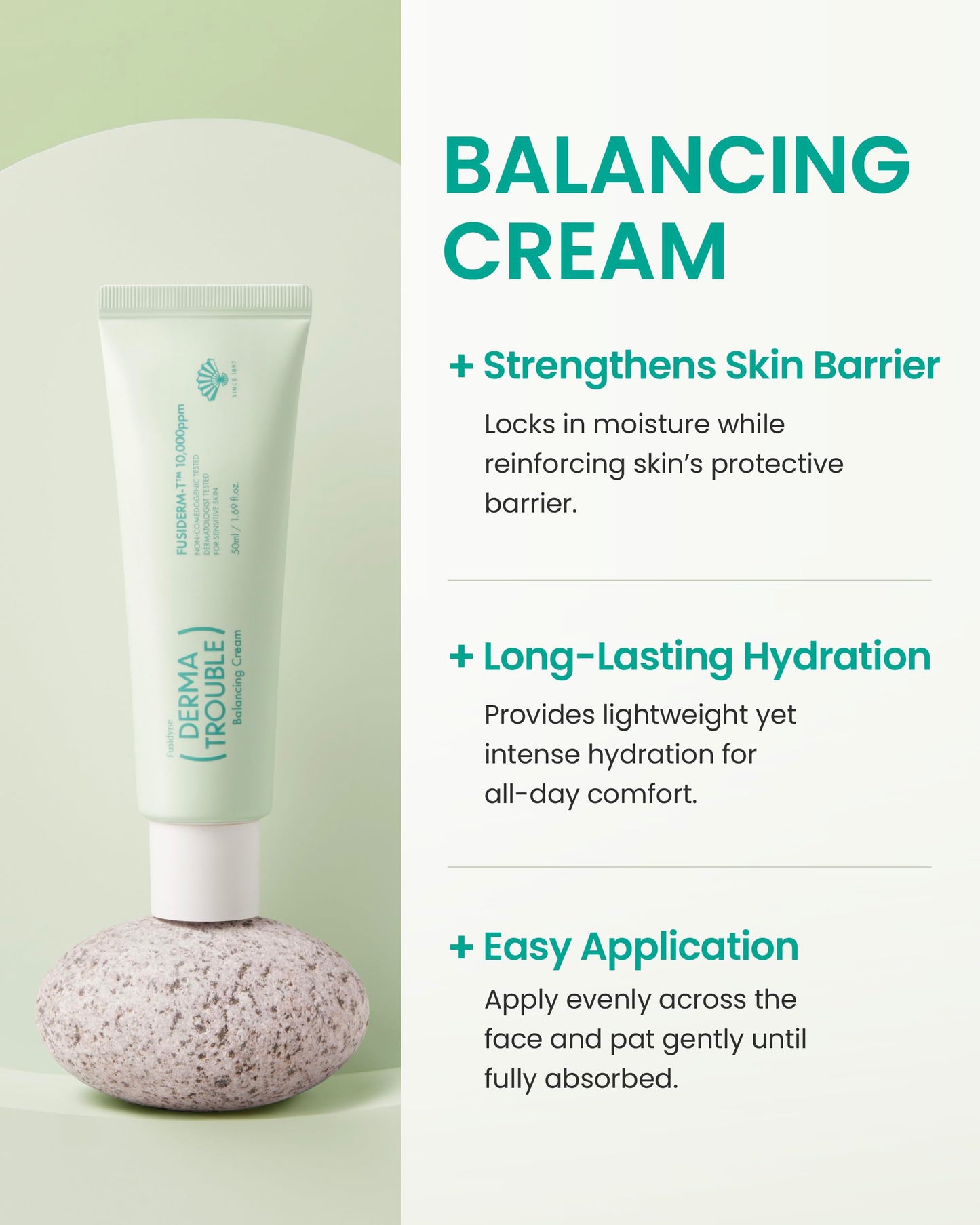 Fusidyne Derma Trouble 3-Step Acne Kit - Korean Skin Care Routine for Clogged Pores & Sensitive Skin, Gentle pH-Balanced Cleanser, Toner & Cream, Non-Irritating Formula. Anti-Sebum Complex, Fusiderm-T