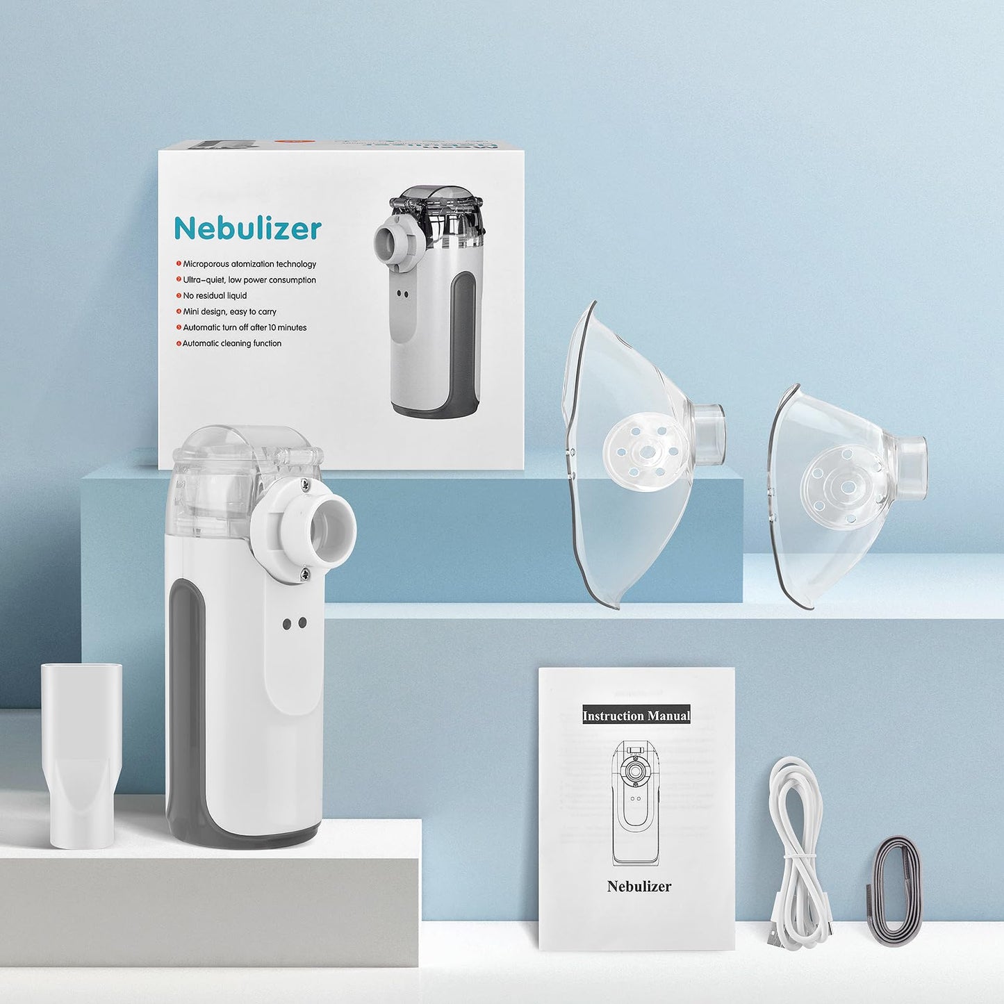 Portable Nebulizer - Mini Nebulizer Machine,Handheld Nebulizer for Breathing Problems,Nebulizer for Travel and Household Use with 1 Set Accessories