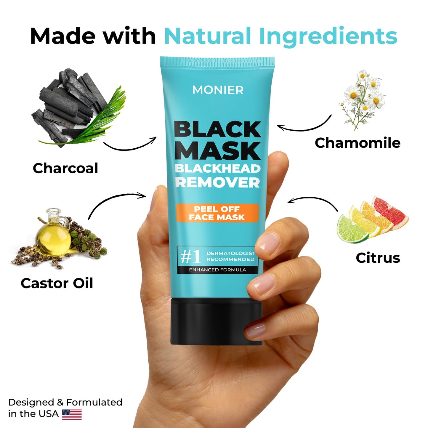 Blackhead Remover Mask | Charcoal Peel Off Face Mask for Women & Men | Deep Pore Cleansing Black Head Remover for Face & Nose