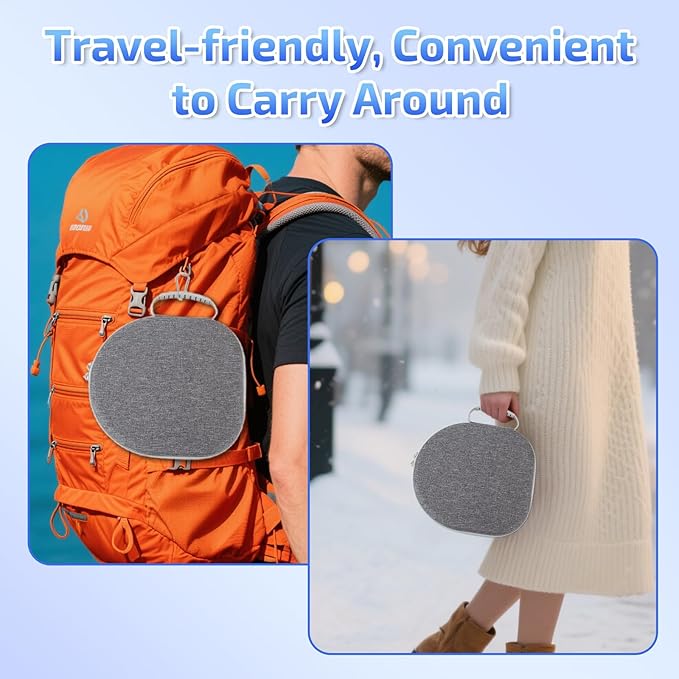 AirPod Max Case with Sleep Mode Charging Funtion, Case for Apple AirPods Max Headphones, Portable Storage Bag(Gray)