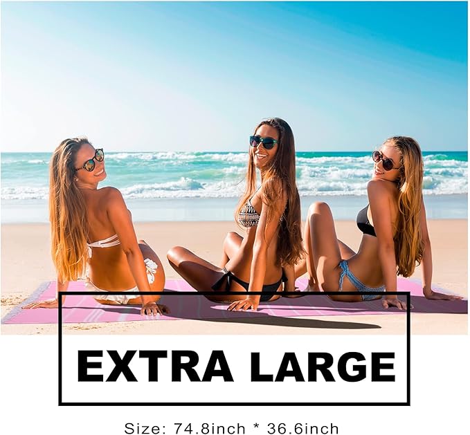 2 Pack Turkish Beach Towel Quick Dry Absorbent Lightweight Thin Bathroom Bath Pool Swim Towels Extra Large Oversized Sand Free Towel Beach Accessories Essentials Stuff Adults Gift Orange Teal