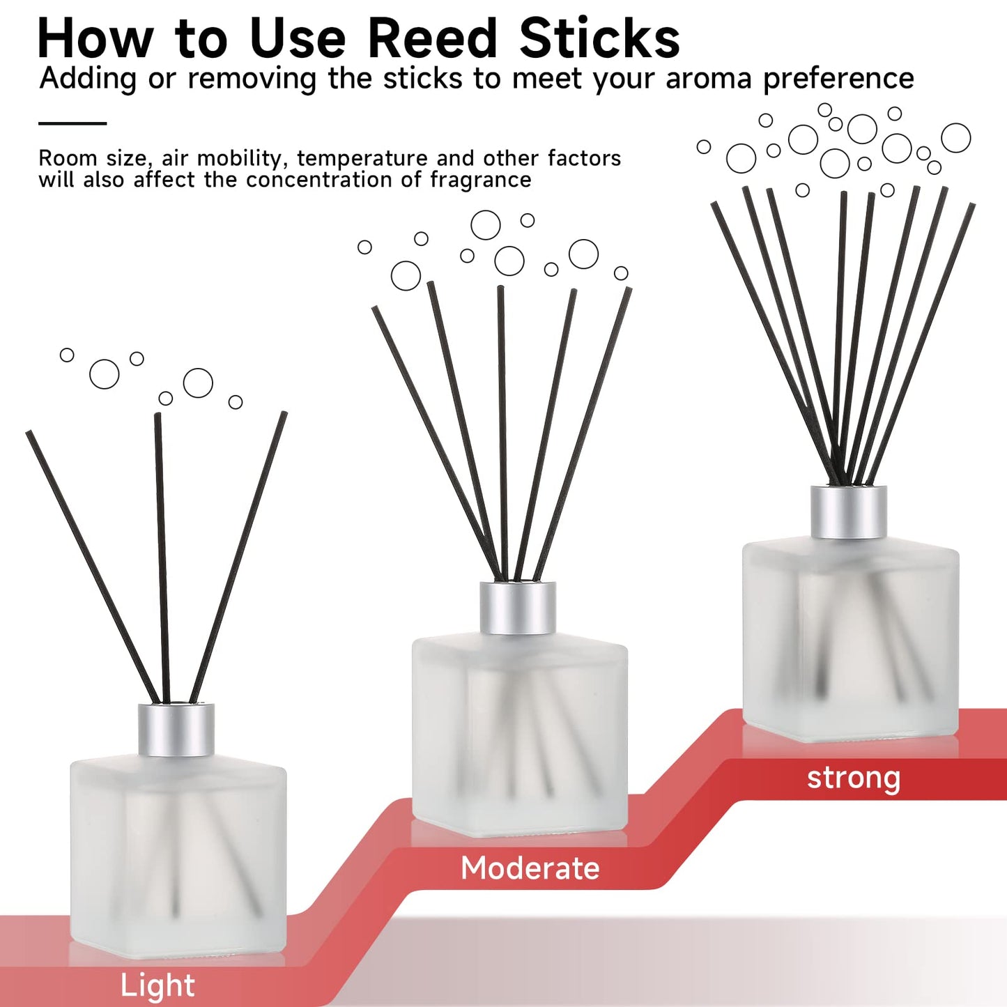 Brakula Reed Diffusers Set - Bamboo & White Tea Scented Aromatic Oil Diffuser with 10 Sticks for Room Décor, 6.1 oz /180ml, Long-Lasting Fragrance