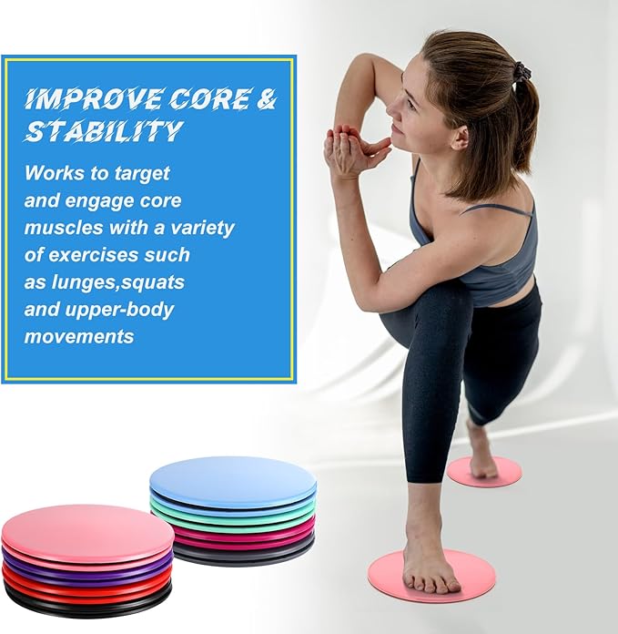 Jenaai Core Sliders Bulk Exercise Glider Discs Gifts for Group Training Classes Fitness Slider Workout Dual Sided AB Pads for Hiit Gym Carpet Hardwood Floor