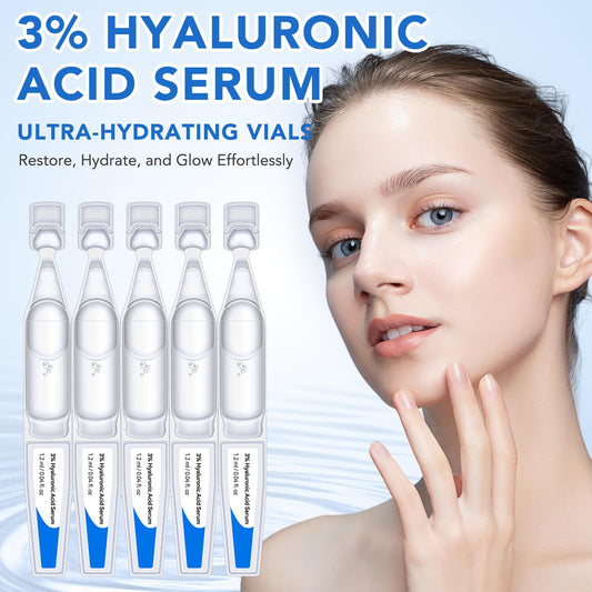 3% Hyaluronic Acid Serum Ultra-Hydrating Vials, 30 Pack Skin Repair Hyaluronic Acid Tubes, Single-Use Anti-Aging serum for face Wake Nature Perfection Tubes Vials(#2)