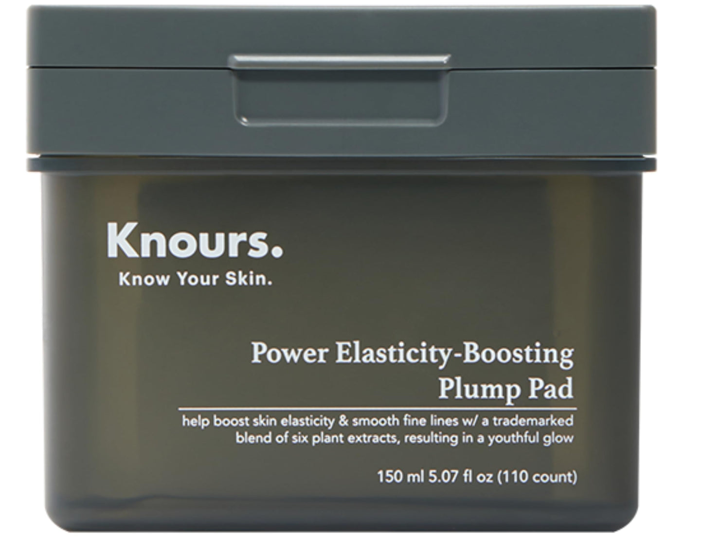 Knours Plump Pad | Natural Plant | Smooth Lines, Firming, Elasticity | Collagen Support | 2-in-1 Toner Pad + Face Mask | Holy Basil | Power Elasticity-Boosting | All Skin | 110 Count | 150ml/5.07oz