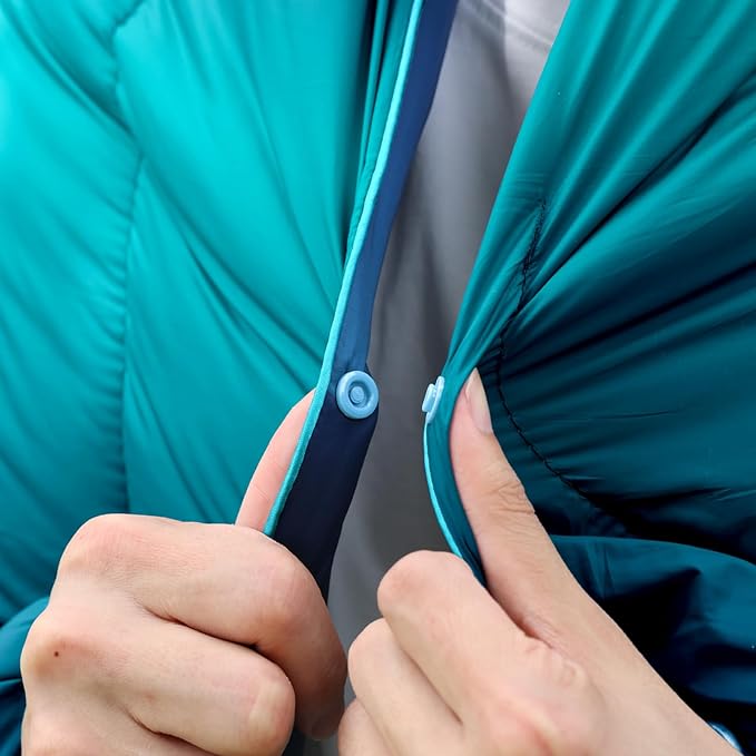 zzlamb Camping Blanket, Outdoor Lightweight Travel Blanket Puffy Portable Down Alternative, Windproof Warm Cloak with Snaps, Cozy Quilt Backpacking Picnic RV Plane Car Hammock Beach Climbing