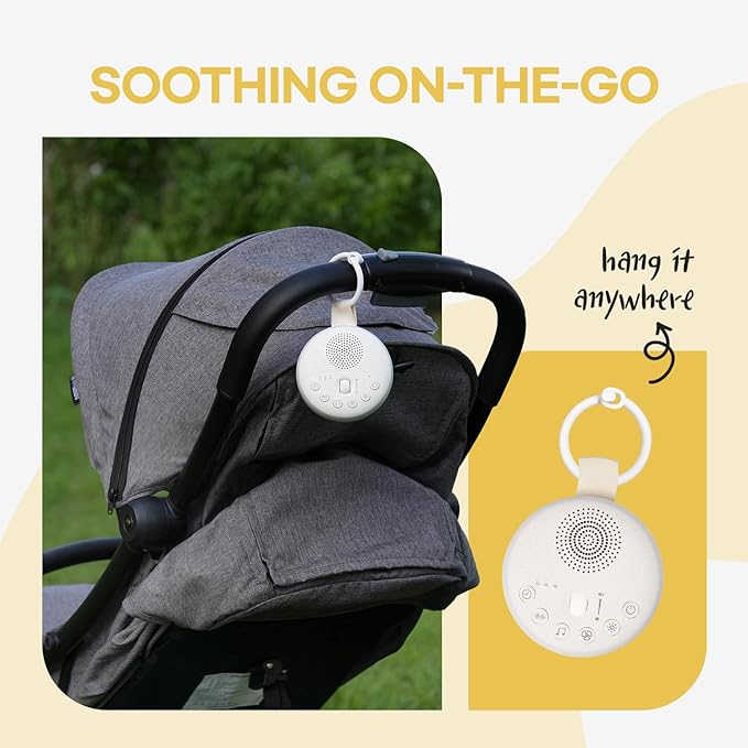 HuBDIC HubiCare White Noise Machine, Portable Sound Machine with 21 Soothing Sleep Sounds, Long-Lasting Battery, Gentle LED Mood Light, Travel-Friendly Sleep Aid for Newborns, Children