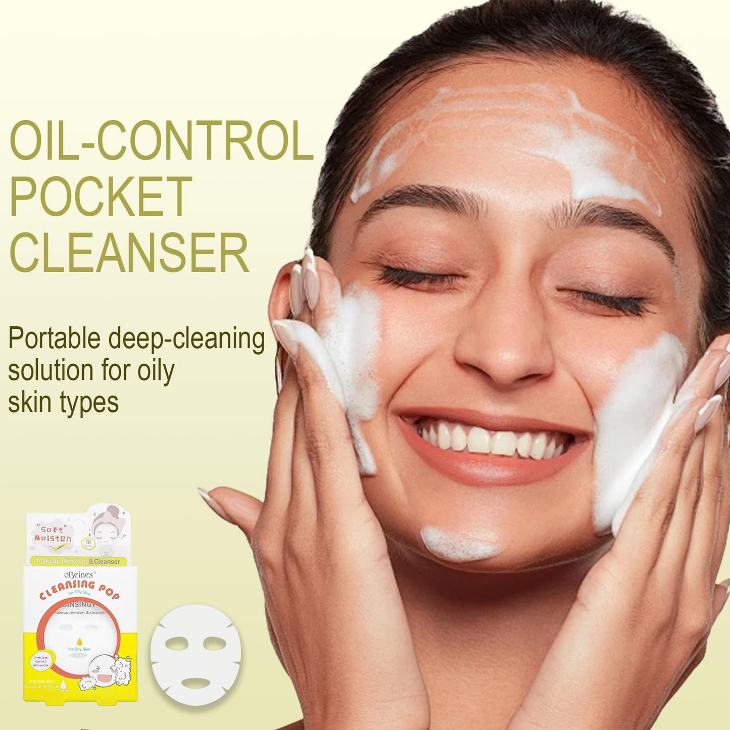 Travel Size Face Wash Melts for Oily Skin, Water-Activated Face Cleanser, 2-in-1 Cleansing & Makeup Remover Pad Soap With Amino Acid, Refreshes Skin Moisturizing Facial Cleanser, 20ct