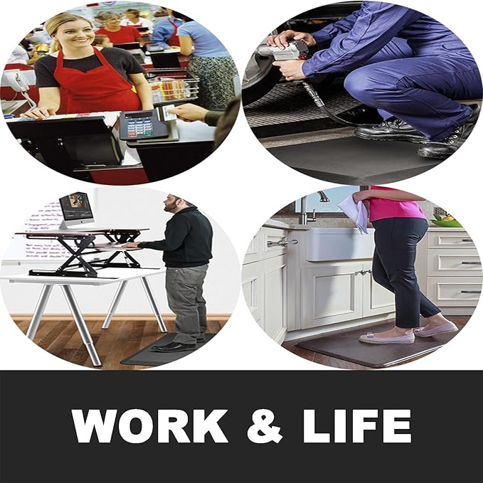 1" Extra Thick Anti Fatigue Floor Mat 40" L x 20" W,Kitchen Mat, Standing Desk Mat,140D Advanced PU Foam Ergonomic Comfort at Home, Office, Garage, Sink (Light Pink)