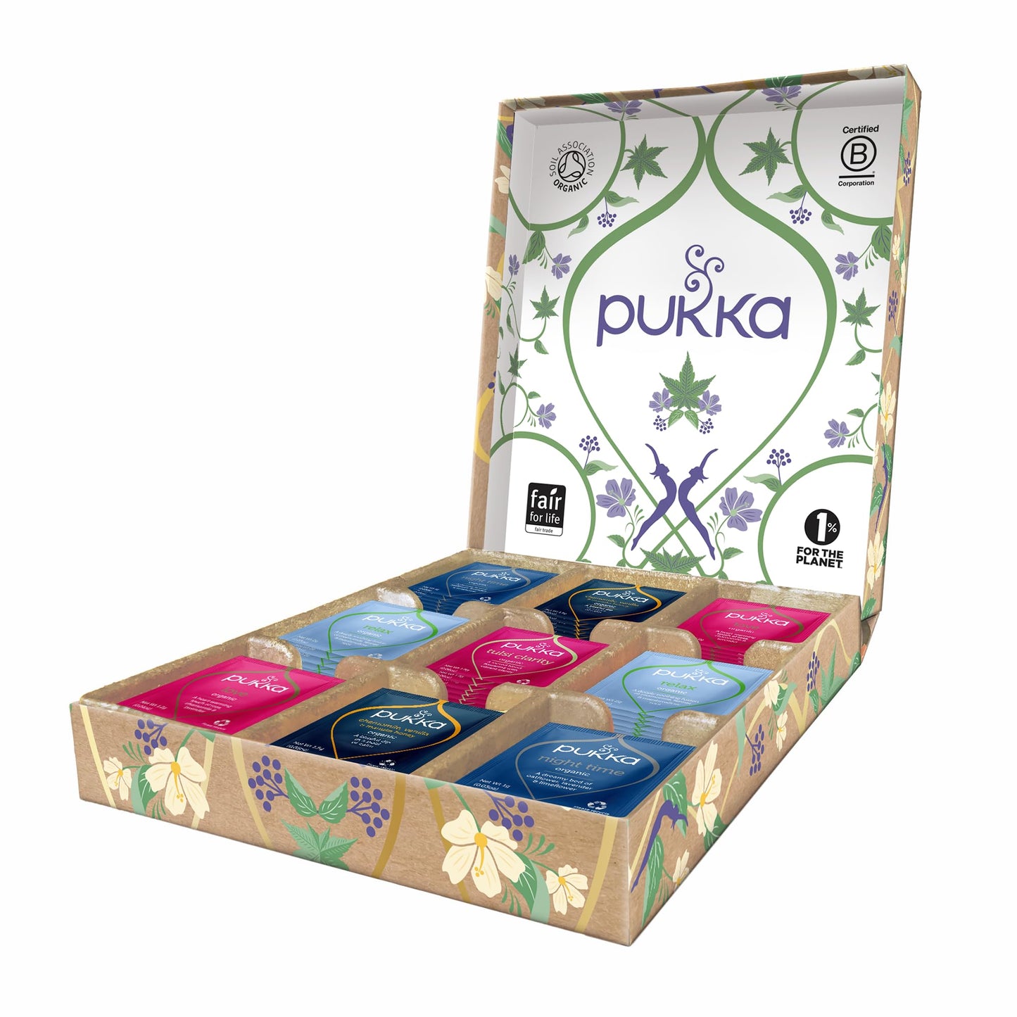 Pukka Organic Tea Bags, Relax Selection Box Herbal Tea, 45 Tea Bags