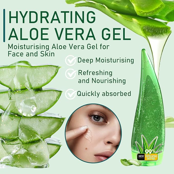 Aloe Vera Gel for Face & Body,Hydrating Travel Size Pure Aloe Vera Gel Face Moisturizer for All Skin Type,No-sticky Long Lasting Refreshing Moisturizing Fast Absorbing Aloe Cream Gel,4.23 oz