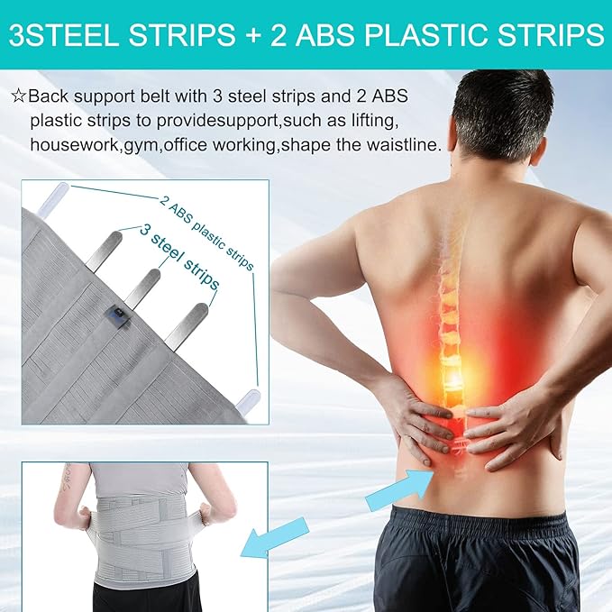 Back Support,Entire Back Brace, Lumbar Support Belt for Women & Men, Adjustable Waist Trainer Belt for Entire Back Pain Relief, Keeps Your Spine Straight and Safe(M)