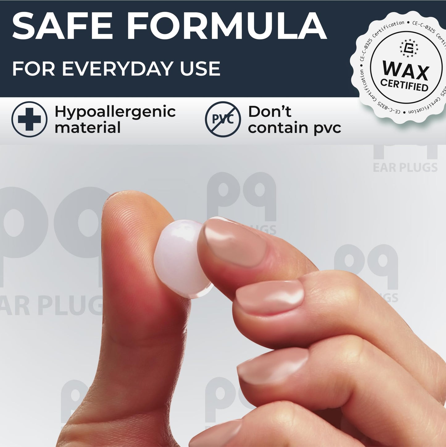 Peace&Quiet PQ Wax Ear Plugs for Sleeping, Swimming - 15 Soft Noise Cancelling Silicone Gel Wax Earplugs for Sleep and Swimmers, Ear Protection with Sound Blocking Level of 32 Db, (15-Pillows)