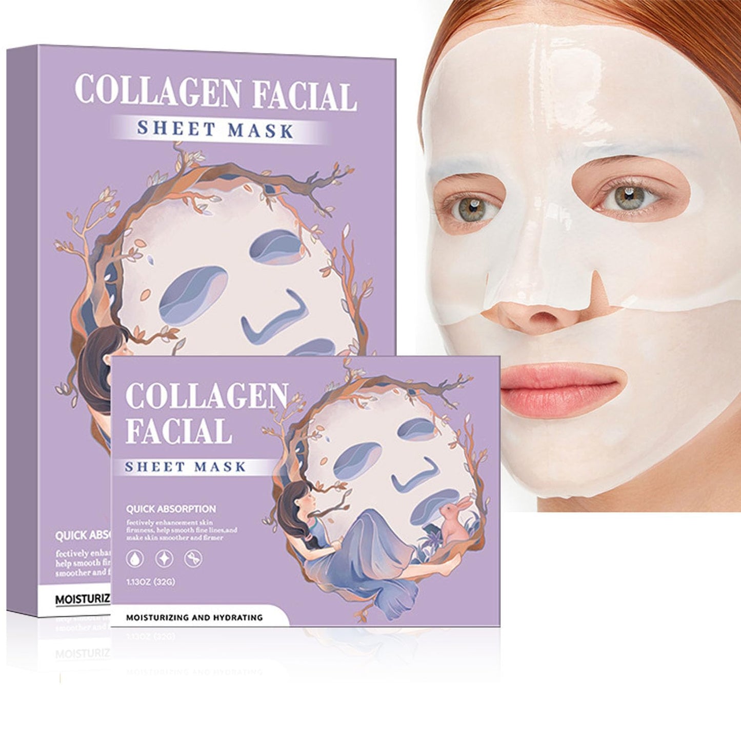 Ueseinl Bio-Collagen Overnight Face Mask,Glass Glow Hydrogel Face Masks, Collagen Face Mask, Korean Glass Skin Facial Sheet Masks, Wake up Glass-Like Skin