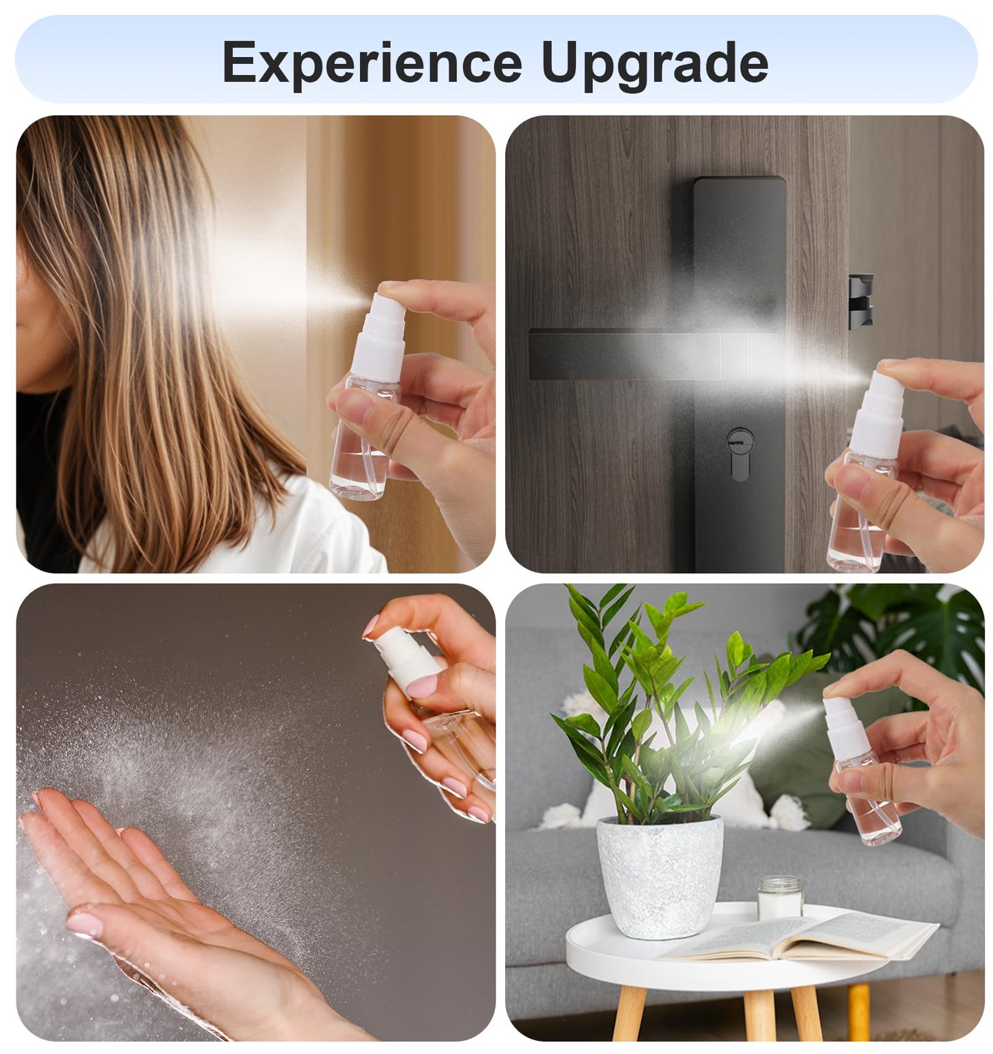 ValueBargain Mini Travel Spray Bottle, 8 Pcs 0.5 oz Portable Mini Spray Bottle Travel Safe Sealing for Outing Camping (Clear, 15 ml)