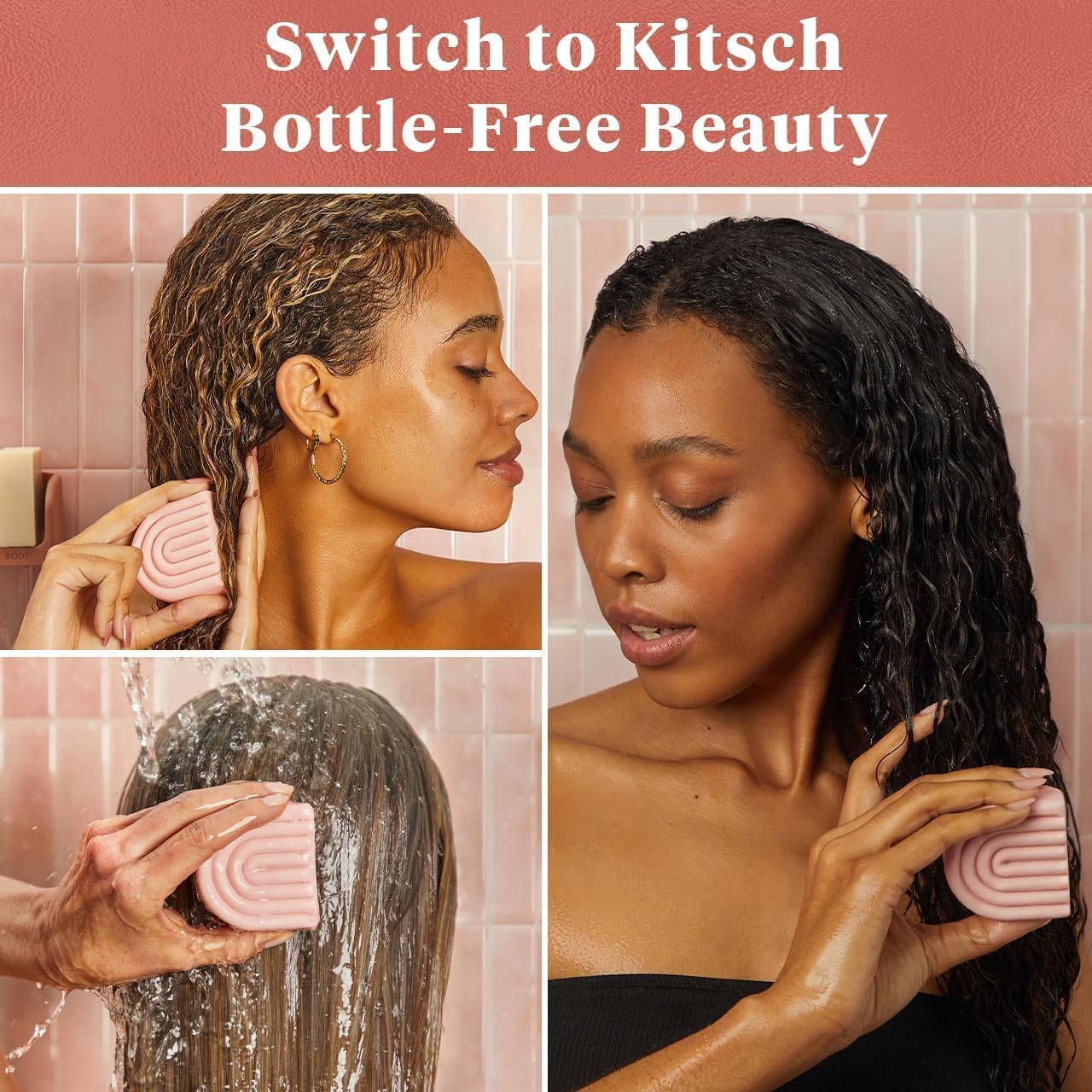 Kitsch Castor Oil Conditioner Bar Soap - Hydrating & Moisturizing Hair Care - Organic Castor Oil Conditioner for Hair Growth & Scalp Nourishment - Silicone & Paraben-Free, Vegan, Made in USA - 2.7oz