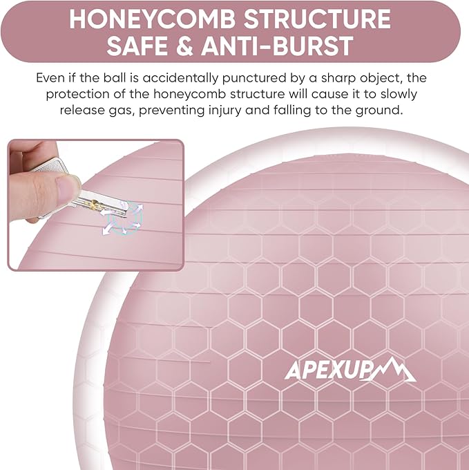 APEXUP Yoga Ball Exercise Ball Anti Slip Heavy Duty for Fitness, Balance & Core Workout