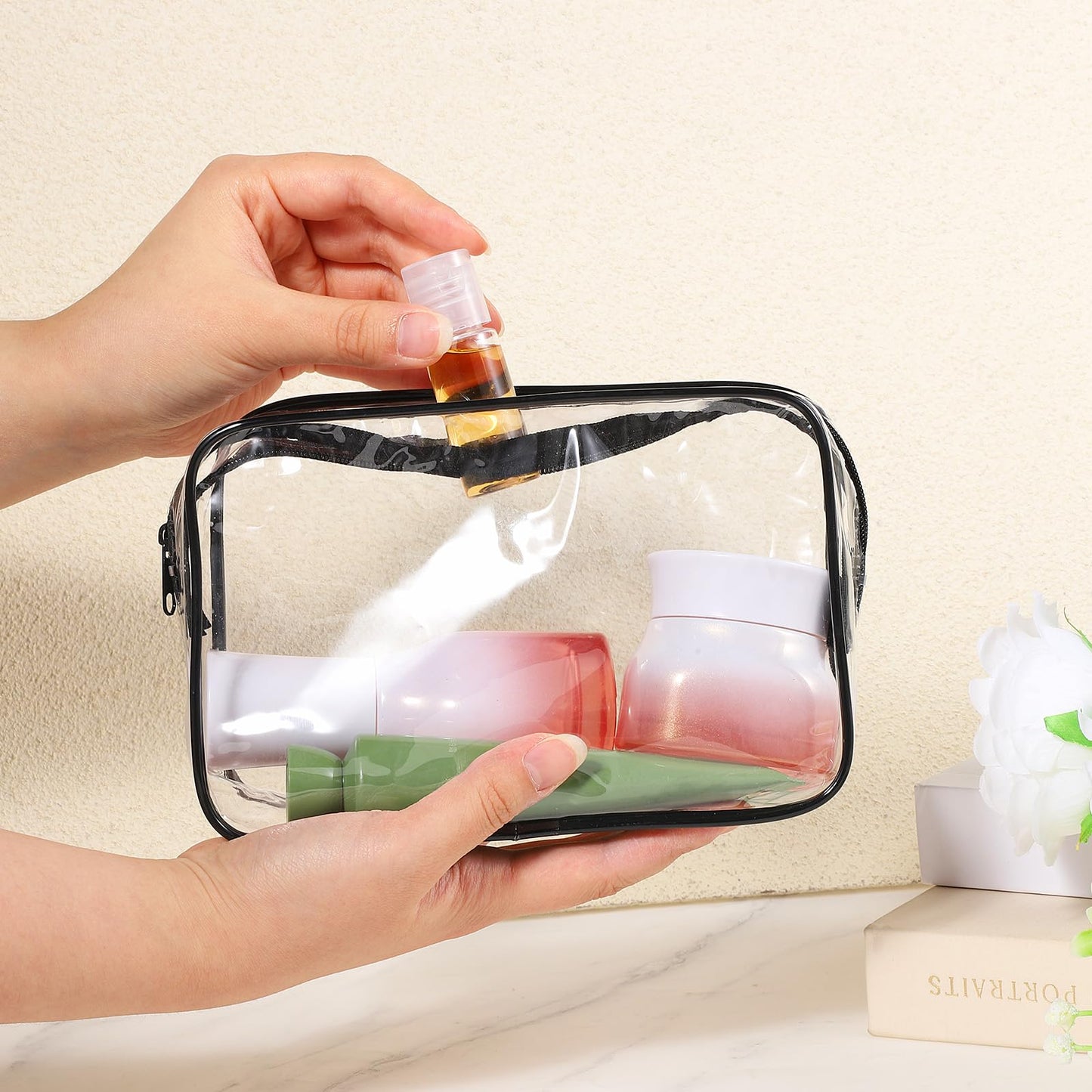 12 PCS Small Travel Squeeze Bottles,12ml 0.4oz Refillable Plastic Empty Cosmetic Containers for Shampoo, Toner, Liquid Toiletries, Dispensers Bottles, Travel Essentials Sample