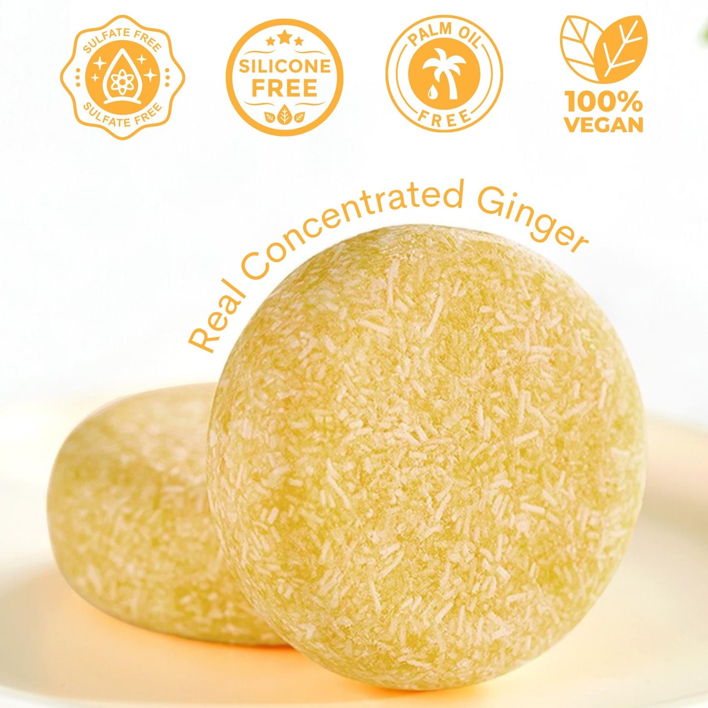 Muun Ginger Shampoo and Conditioner Bar Pack 3 - Hair Growth & Regrowth, Anti Hair Loss, Strengthen & Volumize, pH Balanced - Sulfate & Silicone Free For All Hair Type - Solid Soap for Travel