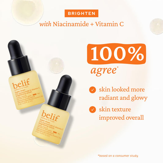 belif Discover Glowing Skin Mini Kit: Peptides Firming Serum, Multi7-Hyaluron Hydrating Serum, Vitamin C Serum, Super Drops Trial Set, Hyaluronic Acid, 5% Niacinamide, Retinol, Korean Skin Care