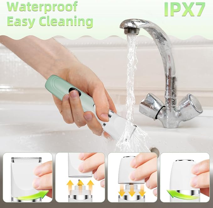 Bikini Trimmer for Women, 3-in-1 Painless Electric Razors for Silk Skin, Wet/Dry Body Hair Shaver for Face Nose Eyebrow Arms Armpit Legs Pubic Area, IPX7 Waterproof, Ceramic Blade