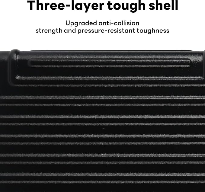 18 Inch Carry On Luggage Suitcase Locks TSA Approved Hardside Lightweight Suitcase with Cup Holder TSA Lock Carry On Luggage with USB Port Phone Holder Suitcases with 360° 8 Double Spinner Wheels