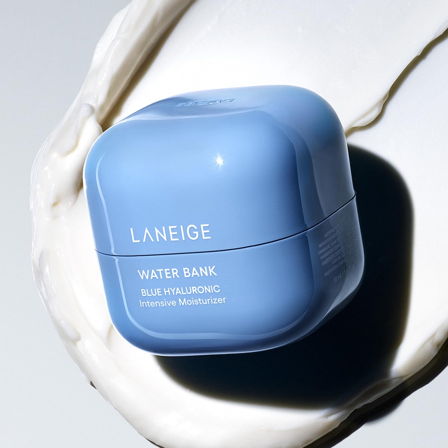 LANEIGE Water Bank Blue Hyaluronic Intensive Moisturizer Mini: Hydrating Face Cream for Very Dry Skin with Squalane & Peptide for Skin Barrier Support, Dermatologist-Tested