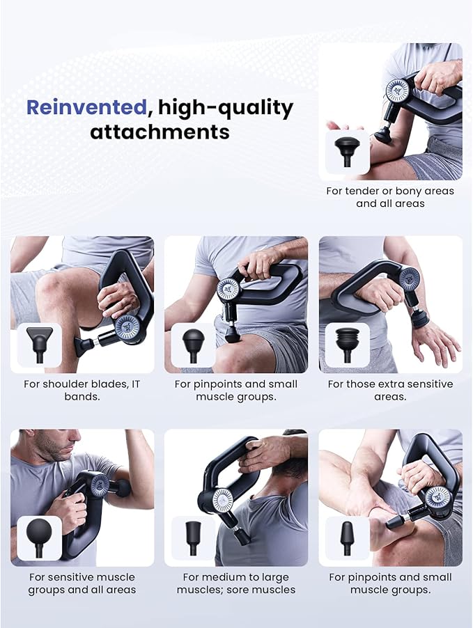 BOB AND BRAD D6 Pro Massage Gun Deep Tissue Percussion with 16mm Amplitude, Professional Muscle Massager for Athletes Pain Relief, Quiet Electric Back Massager, Gifts for Him