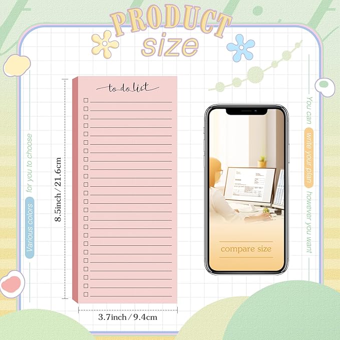 Censen 10 Pack 500 Sheets To Do List Notes Daily Checklist Notepads with 50 Sheets Each Undated Color Memo Pad Block Shopping List Pad Weekly Plan Notepad Organizer Planners(Morandi Color,Lined)