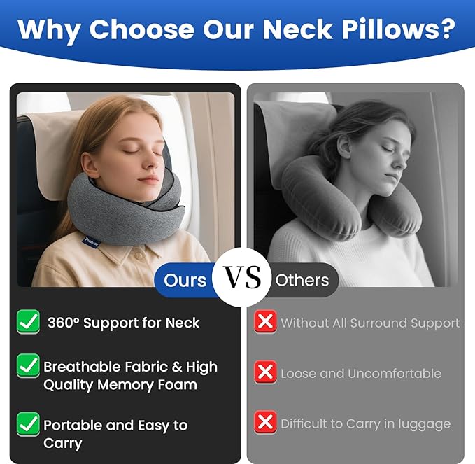 Teemour Memory Foam Travel Pillow