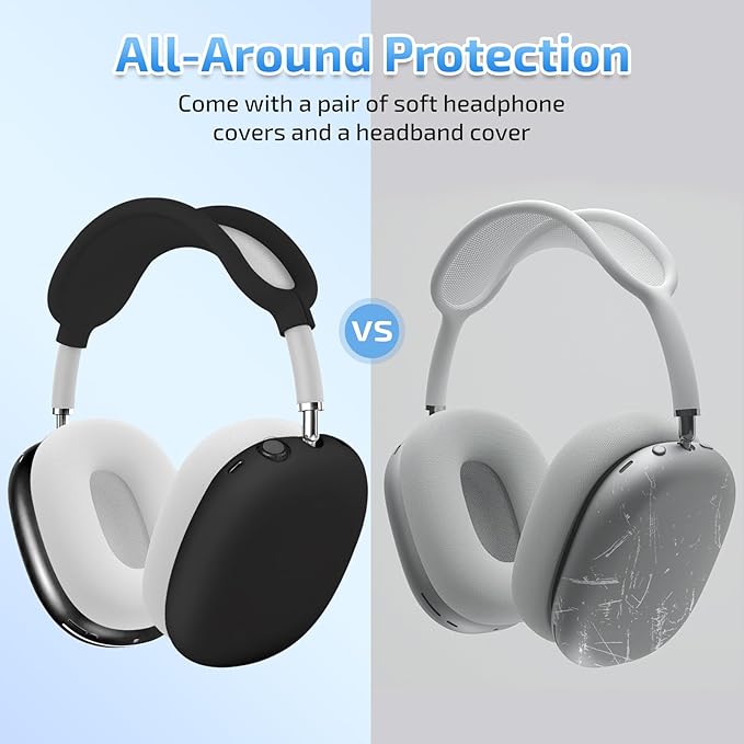 AirPod Max Case with Sleep-Mode Charging Function, Protective Travel Bag for Apple Over-Ear Headphones (Black)