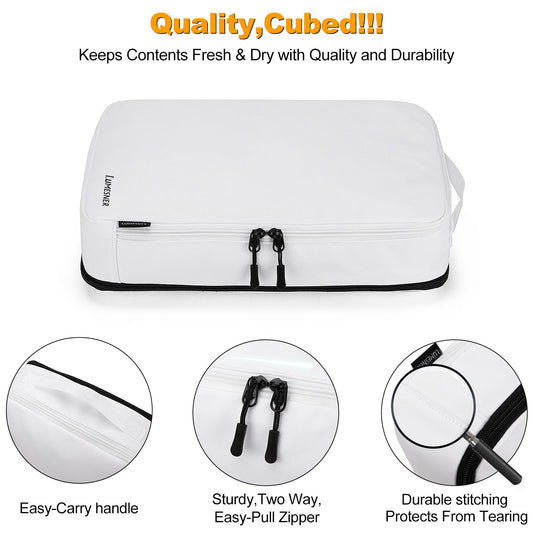 Velaybor 8 Set Compression Packing Cubes for Travel, Waterproof Luggage Organizers, Suitcase Organizer Set for Carry-On & Checked Baggage, Travel Accessories for Men & Women