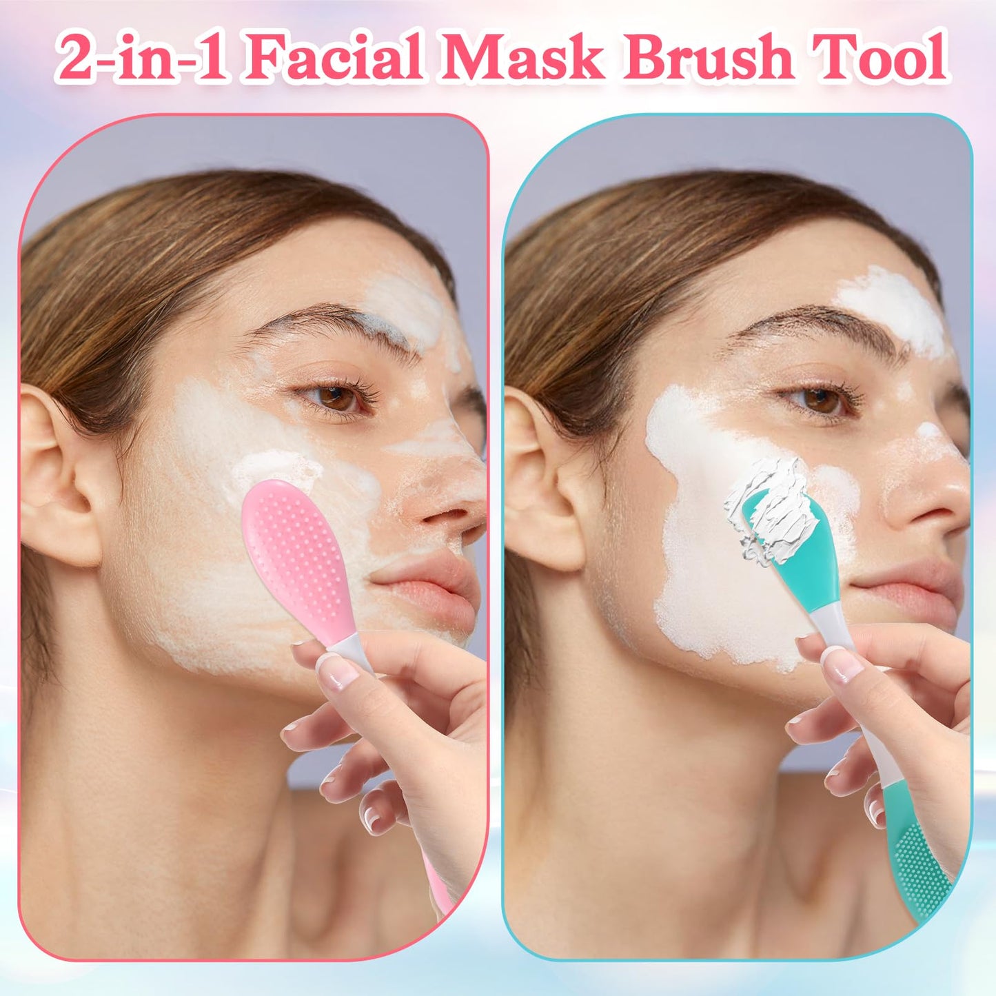 4 Pack Silicone Face Brush Face Masks Skincare Brush Silicone Manual Facial Cleansing Brushes Soft Facial Brushes for Women and Men