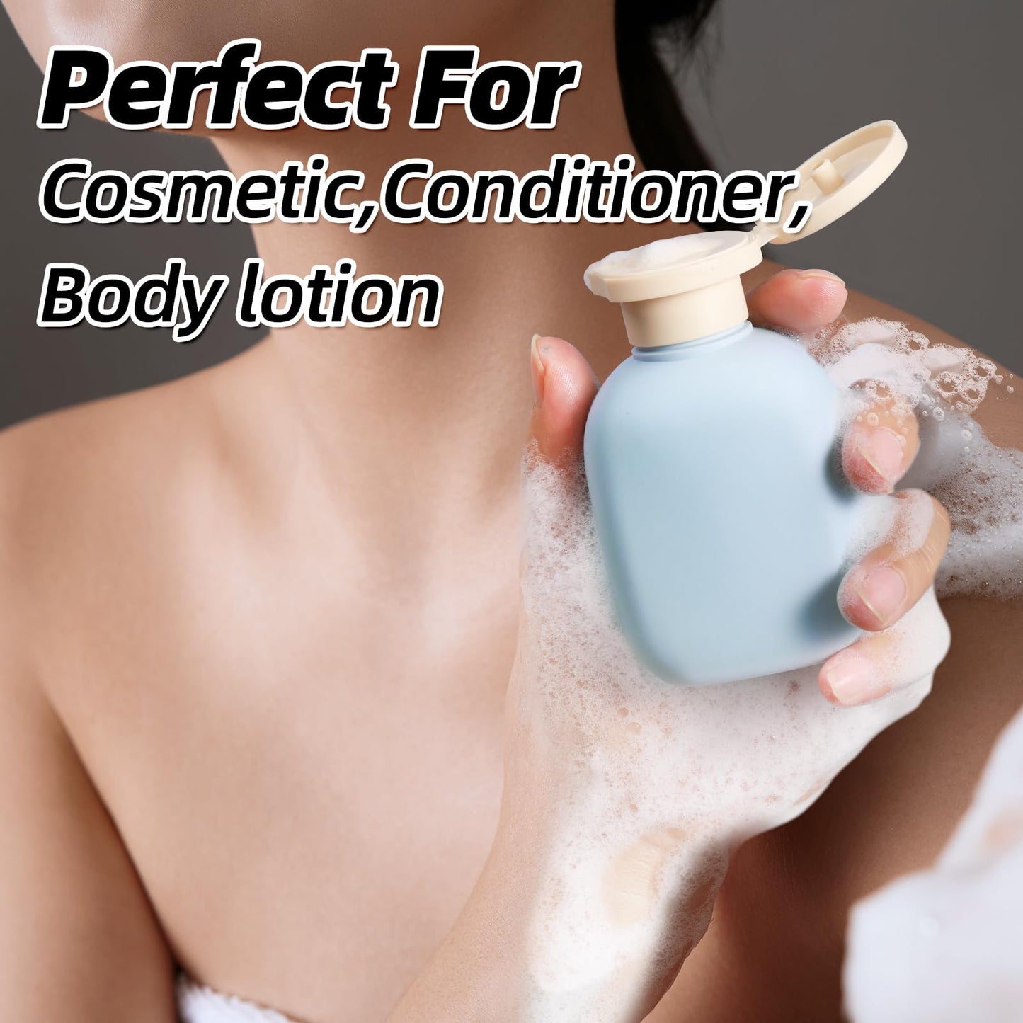 ASEVAT 3.4oz Travel Bottle with Flip Cap, Leak Proof Squeeze Bottles, Refillable Plastic Travel Containers for Creams, Lotion, Foundation, Shampoo, Conditioner