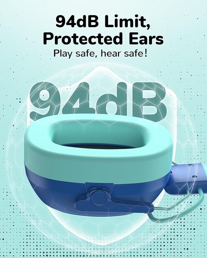 Kids Noise Cancelling Headphones, Sound Proof Ear Protection, 29dB SNR Noise Reduction Bluetooth 6.0 Earmuff, 94dB Lock - 80H Playtime, Hearing Protection for Autism, Shooting Gun Range Mowing (Blue)