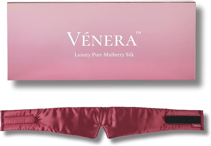 Silk Eye Mask - 100% Pure Mulberry 22 Momme Silk Sleep Mask, Adjustable Sleep Mask for Women and Men (Adjustable, Cloud Burgundy)