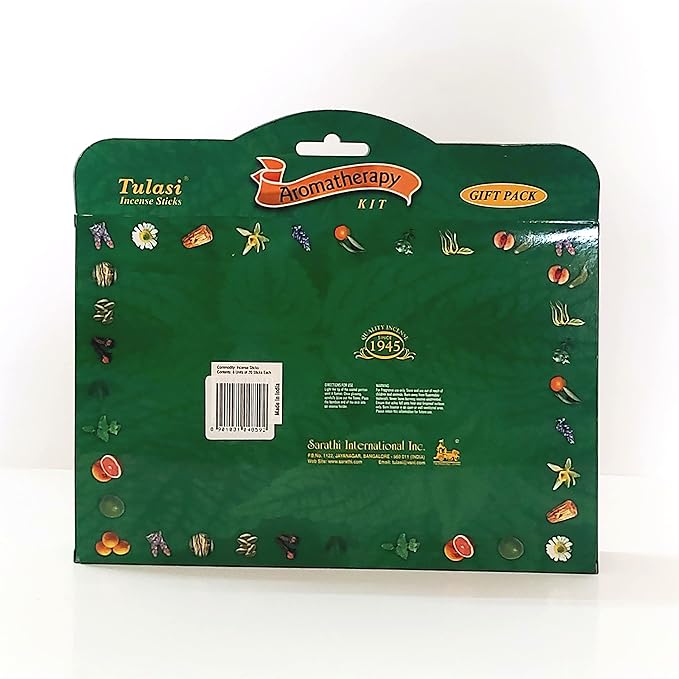 Tulasi Premium Aromatherapy Incense Sticks - Energising, Relaxing, Refreshing, Sensuality, Meditation & Stress Relief Mixed Scents, Hand Rolled with Natural Oils 120 Incense Sticks, 6 in 1 Gift Pack
