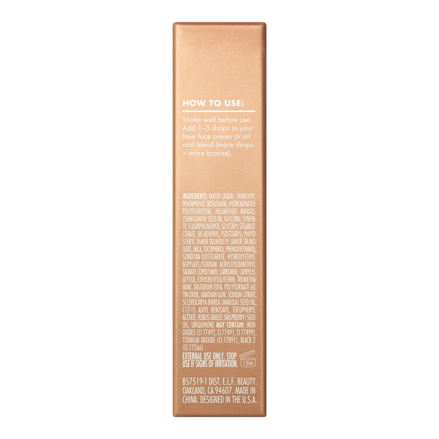 e.l.f. SKIN Bronzing Drops Mini, Liquid Bronzer For Face & Skin, Creates A Sun-Kissed Glow, Infused With Vitamin E, Vegan & Cruelty-Free, Pure Gold