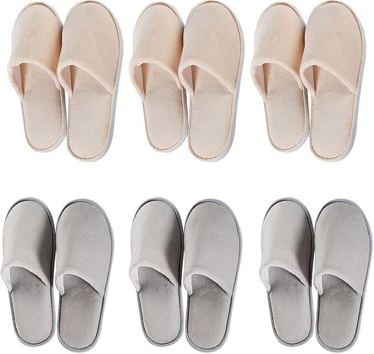 6-10 Pairs Spa Slippers, Non Slip Disposable Slippers For Guest, Washable Reusable, Which Can Be Used As Women Men, House, Indoor, Bathroom, Bedroom, Hotel, Bride Slippers