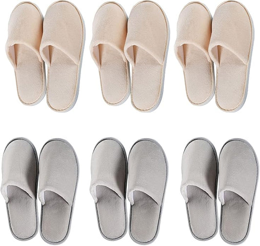 6-10 Pairs Spa Slippers, Non Slip Disposable Slippers For Guest, Washable Reusable, Which Can Be Used As Women Men, House, Indoor, Bathroom, Bedroom, Hotel, Bride Slippers