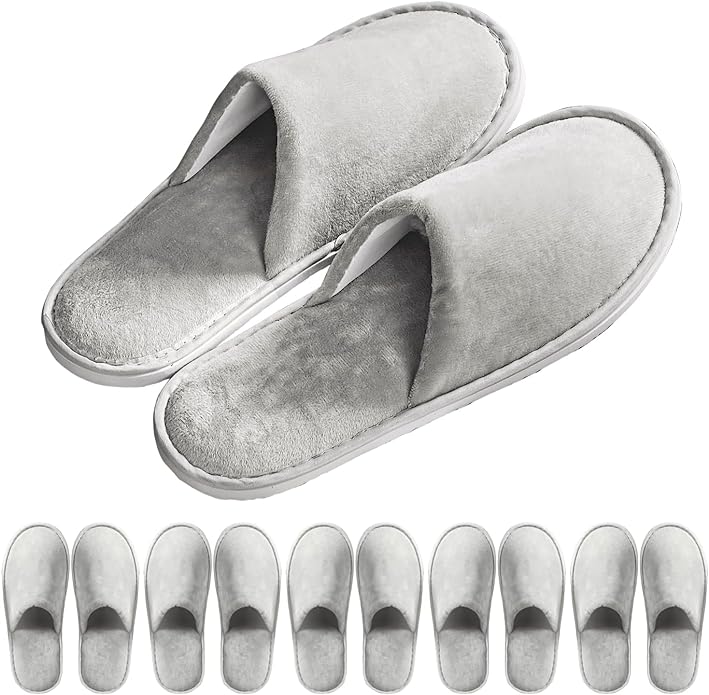 6-10 Pairs Spa Slippers, Non Slip Disposable Slippers For Guest, Washable Reusable, Which Can Be Used As Women Men, House, Indoor, Bathroom, Bedroom, Hotel, Bride Slippers