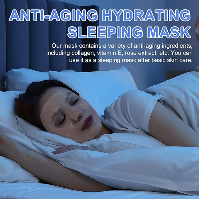 Collagen Face Mask, Hydrating Overnight Hydrogel Mask, Pore Minimizing, Elasticity Improvement, Firming, Moisturizing Collagen Facial Mask- 6 Pack