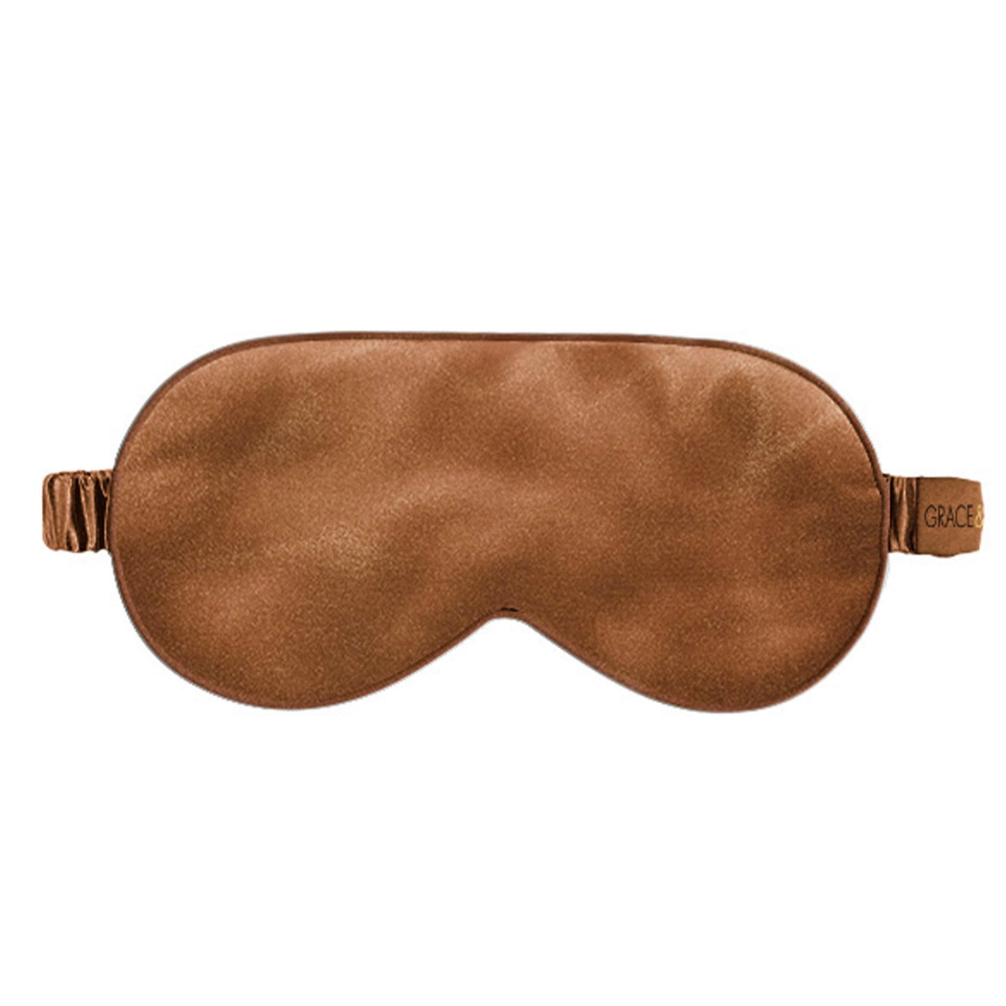 Grace & Company Silky Satin Eye Mask for Women - Premium Brown Satin Silk Sleep Mask - Hydrating, Ultra Soft & Lightweight Vegan Sleeping Mask - Cardamom