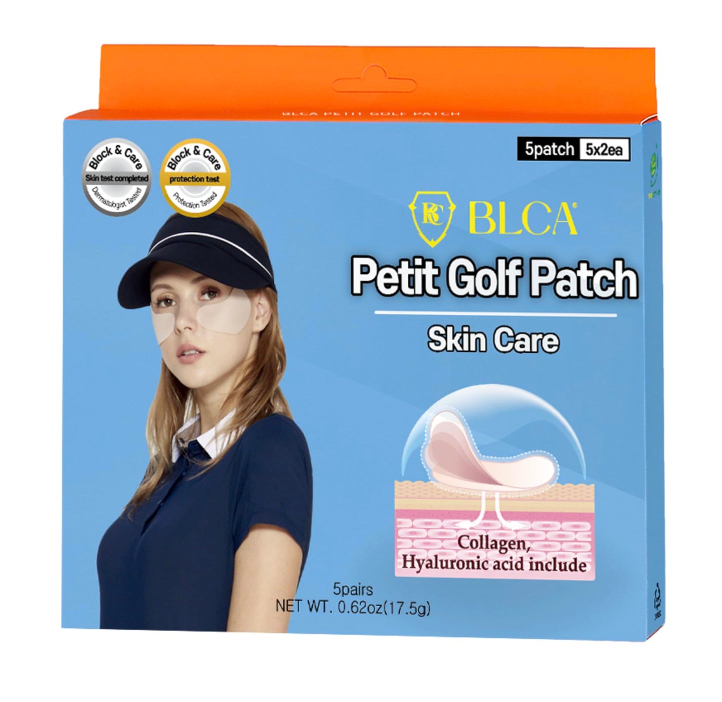 BLOCK&CARE Golf Patches for Sun Protection UV Protection Facial Patches for Outdoor Activities 5Pairs of Sunblock Gel Patches with Skincare Ingredients. (1 PACK, Petit Golf Patch (Medium))